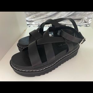 Black platform sandals